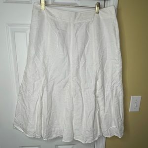JM Collection White Linen Midi Skirt Women 12
